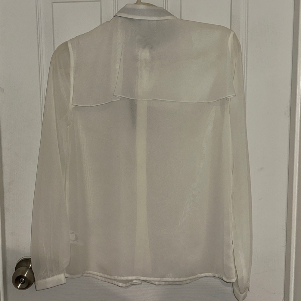 Jason Wu Cream Blouse with Black Bow - Picture 3 of 5